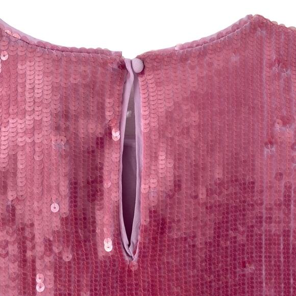 J. Crew Collection Pink Sequin Shell Blouse Lined size Large - Picture 7 of 10